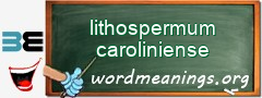 WordMeaning blackboard for lithospermum caroliniense